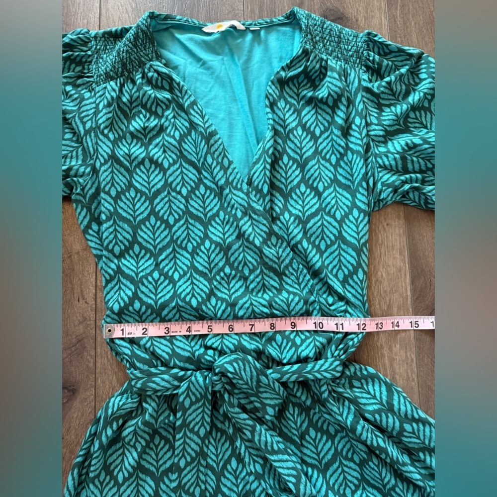 Boden Tie Waist Ruby Jersey Romper in Palm Leaf Size US 8 R - Picture 2 of 11